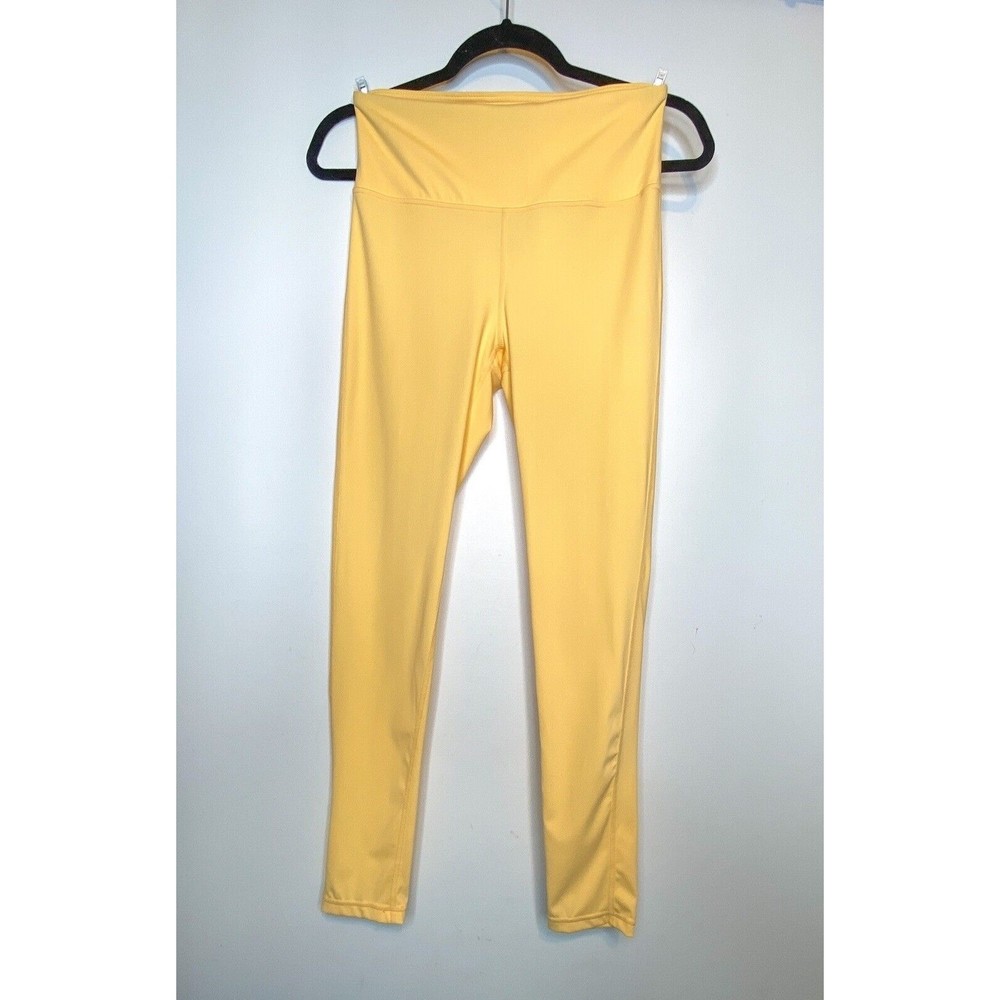 Mono B Medium Yellow Athletic Ankle Length Leggings APH8026 Gym Running/Jogging